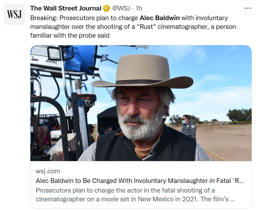 Alec Baldwin homicidio culposo