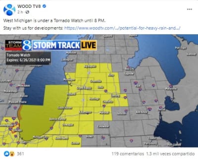 Tornado Watch for Multiple Counties in Indiana, Illinois, and Michigan