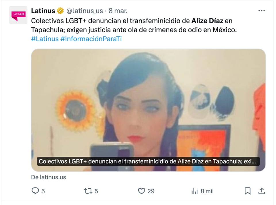 Alize Díaz, transhomicide, LGBT, Pride, MundoNOW