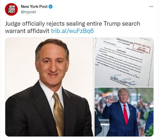 They refuse to keep the search warrant on Trump's house sealed