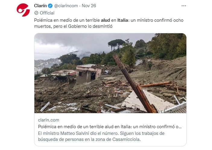 Rescatistas buscan a más desaparecidos tras alud de tierra en Italia