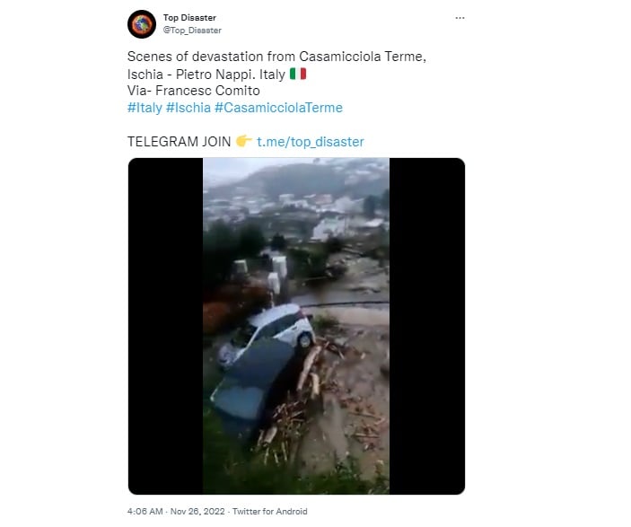 Rescatistas buscan a más desaparecidos tras alud de tierra en Italia