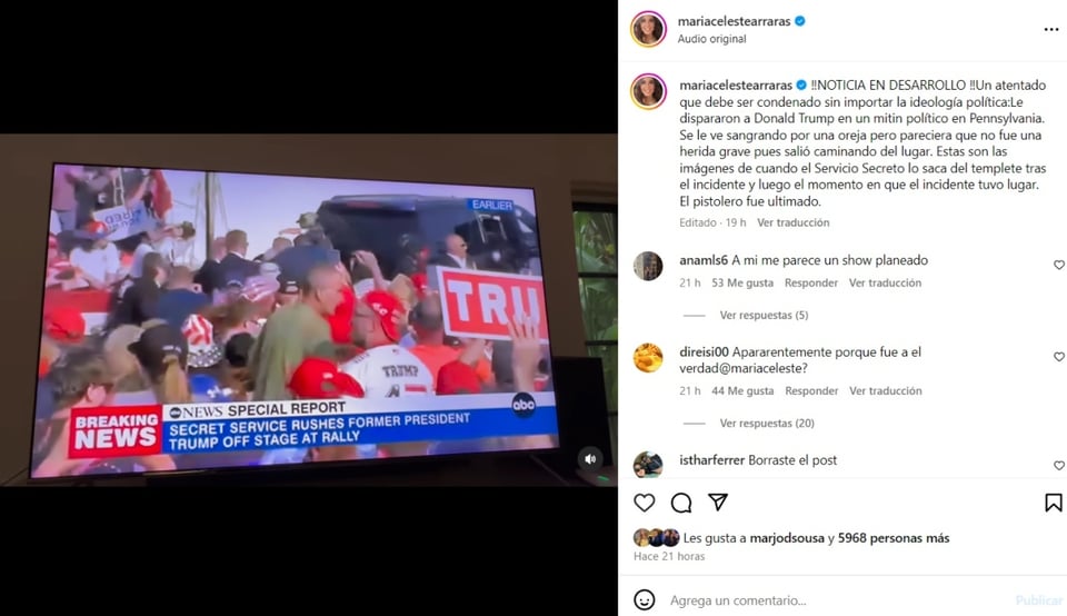 María Celeste Myrka Trump, redes sociales, Instagram, video, MundoNOW