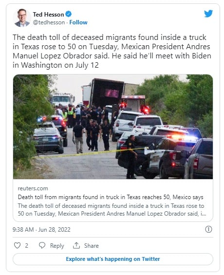Aumenta número de muertos encontrados dentro de tráiler abandonado en Texas
