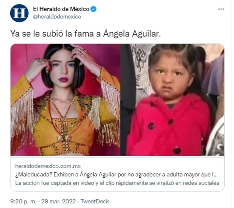 Ángela Aguilar is attacked for being rude to an older adult