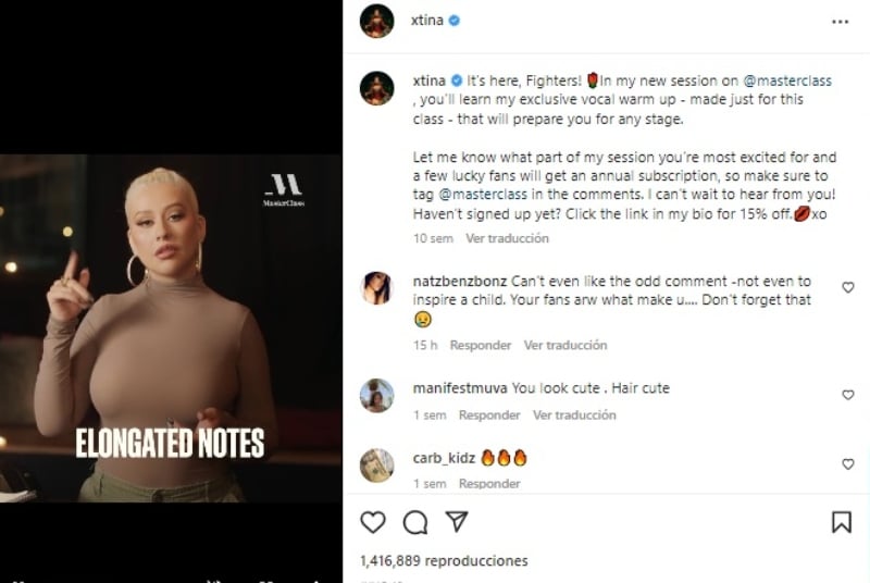 También vas a estar nominada con Christina Aguilera, ¿qué opinas de con quién estás?