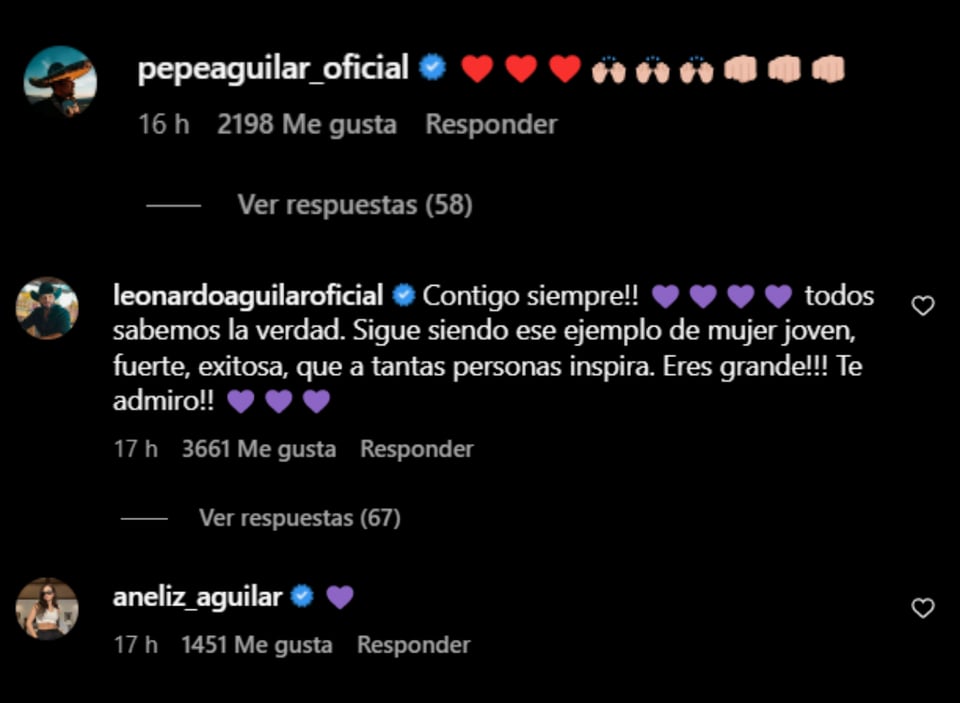 Pepe Aguilar muestra su apoyo junto con hermanos de Ángela