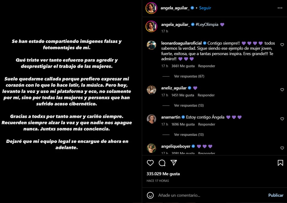 La cantante desmiente dichas fotos en Instagram