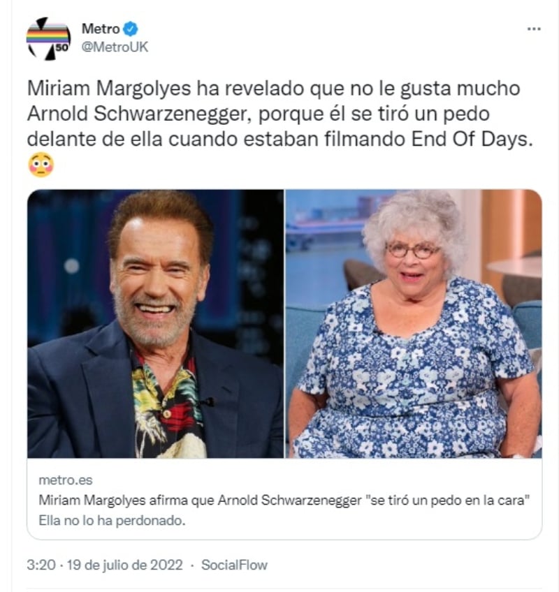 Arnold Schwarzenegger tiró gas: "Lo hizo deliberadamente, justo en mi cara”
