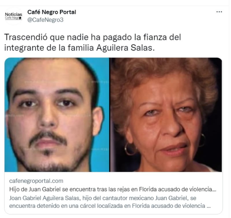 Still not paying the deposit? when they arrest Juan Gabriel's son, Joan Aguilera