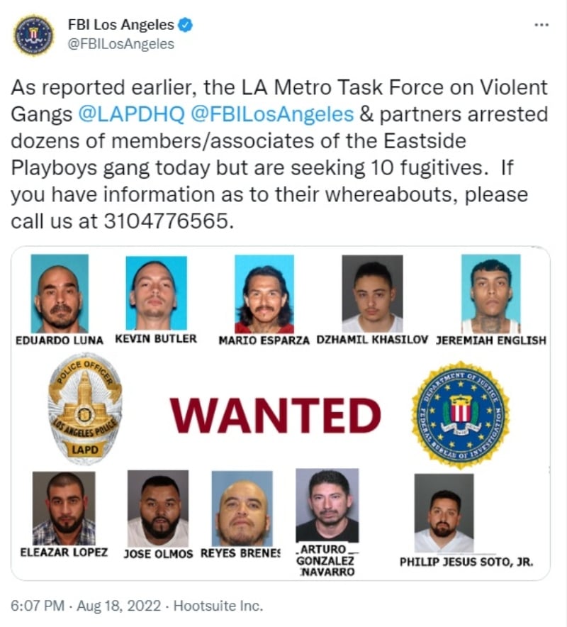 Arrestan 28 pandilleros: Son miembros de los Eastside Playboys