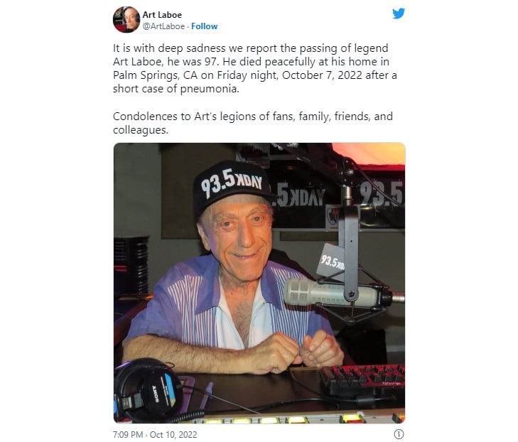Muere el DJ de radio Art Laboe