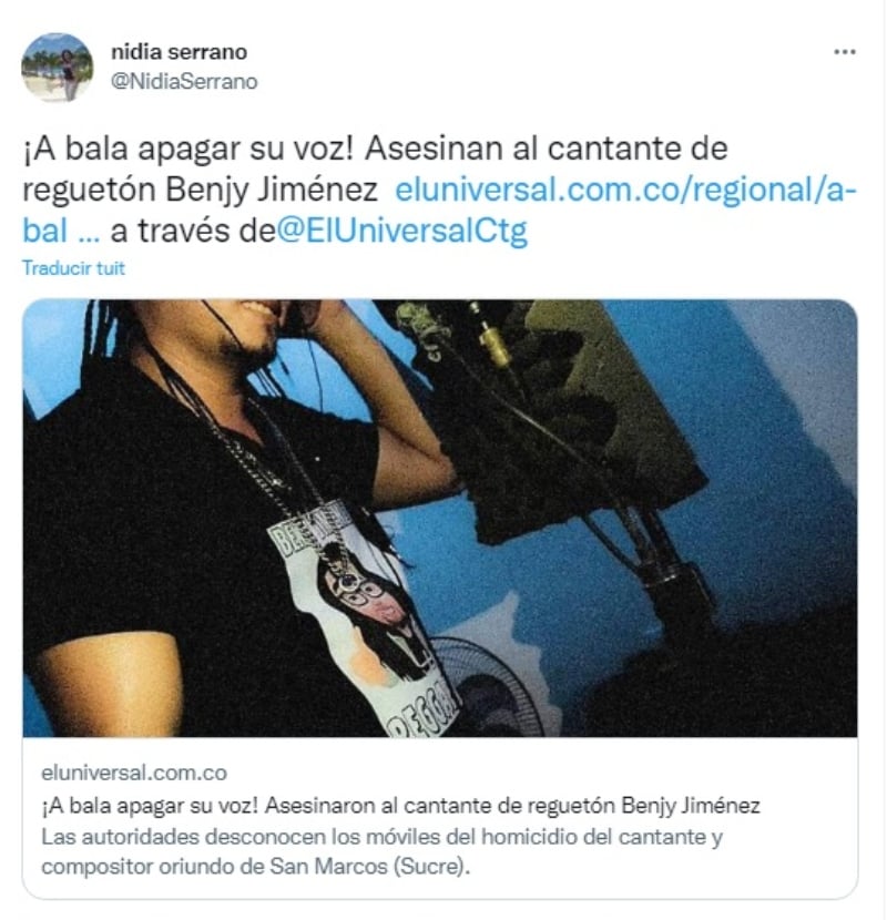 Asesinan al cantante hispano Benjy Jiménez
