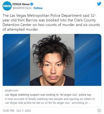 hispano atacó a cuchillazos en Las Vegas