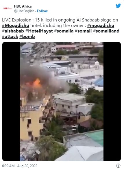 muertos ataque hotel Somalia