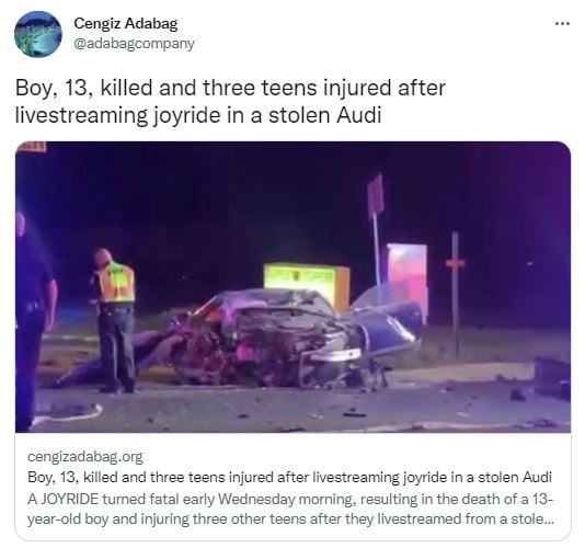 Transmitieron en directo su recorrido en el Audi robado