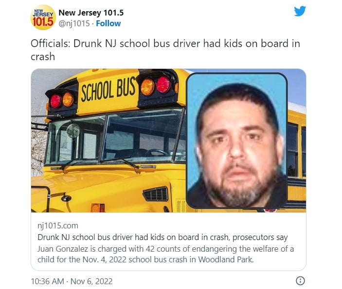 Hispanic crashes while drunk driving a school bus full of children