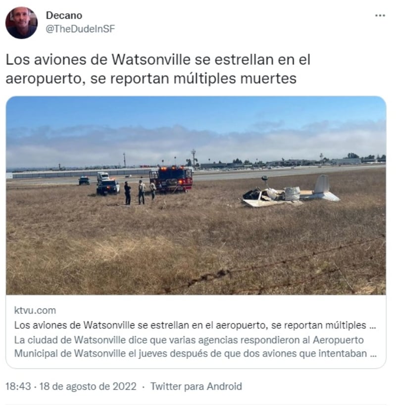 "Los pilotos estaban en sus aproximaciones finales"