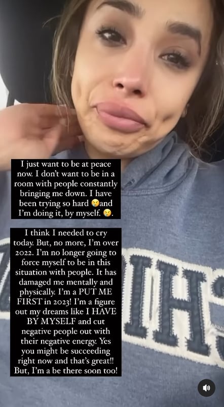 Ayana dijo que se quiere rodear de gente positiva