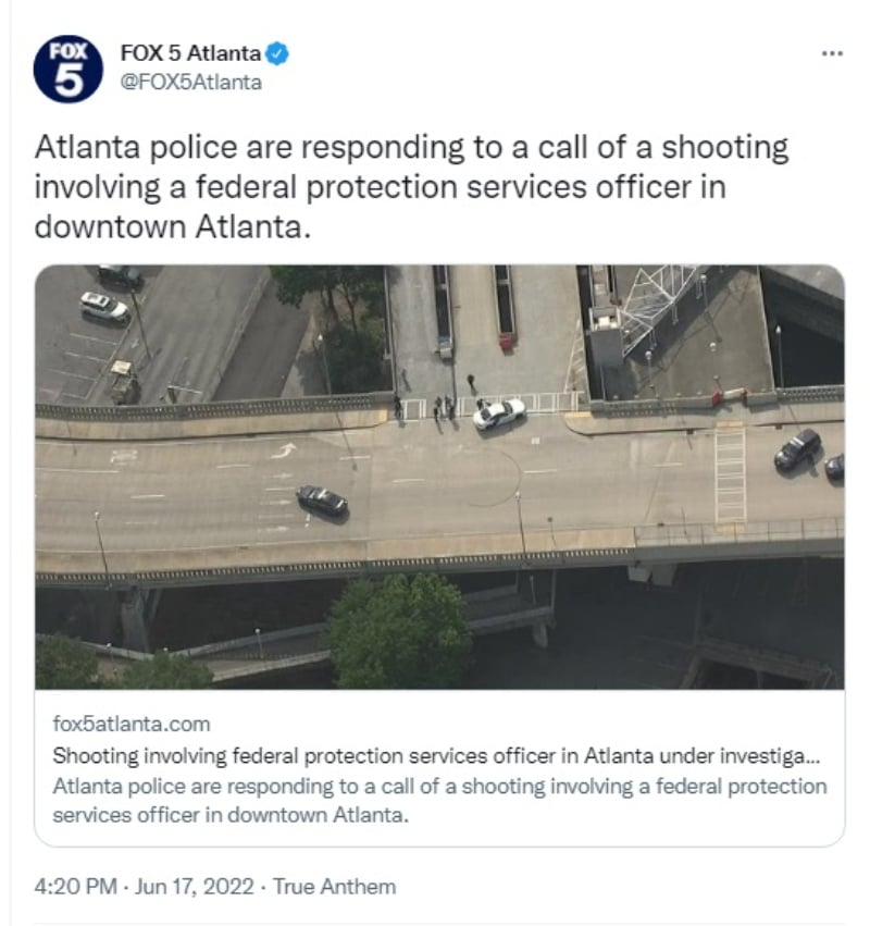 Tiroteo centro Atlanta: Un oficial involucrado