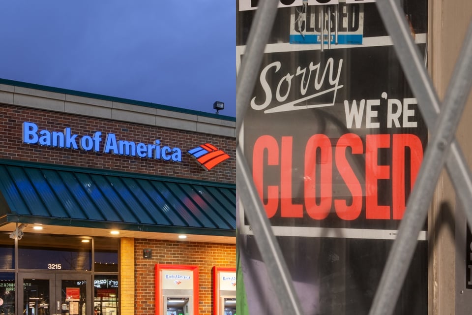 Bank of America tiene problemas; anuncia que cerrará más sucursales