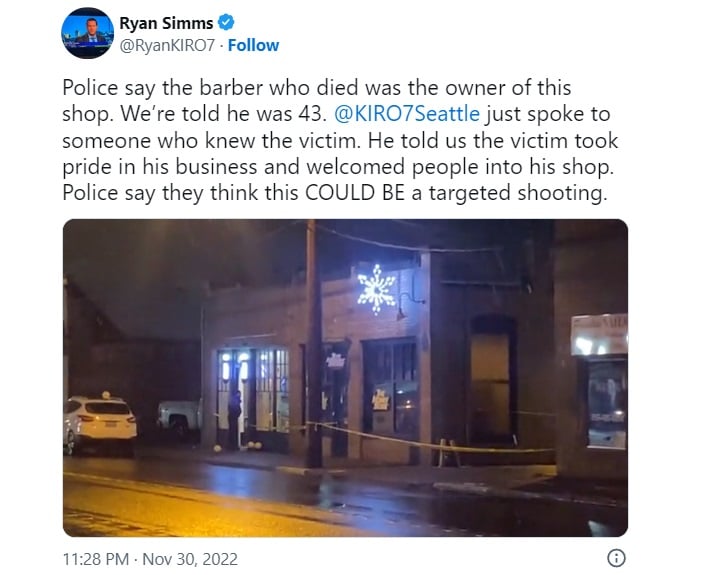 Shooting breaks out in barbershop and hairdresser is murdered while cutting a child's hair