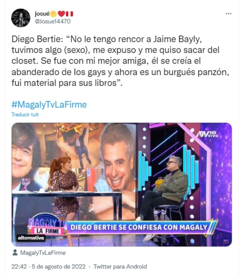 Diego Bertie sale closet: "Lo tenía muy claro"