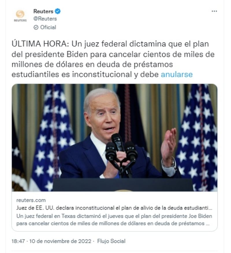 Juez anula programa de Joe Biden