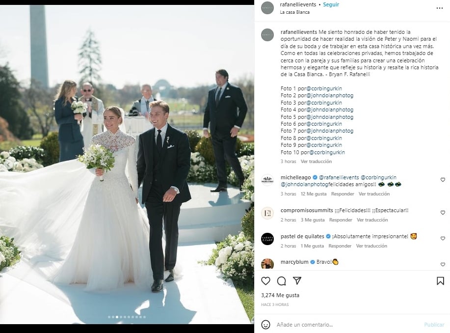 Naomi Biden vestido boda: La ceremonia fue en la Casa Blanca