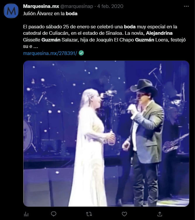 Julión Álvarez cantó en la boda de Alejandrina