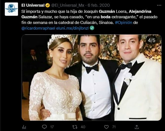 Alejandrina Guzmán se casó con el sobrino de "La Emperatriz del Narco"