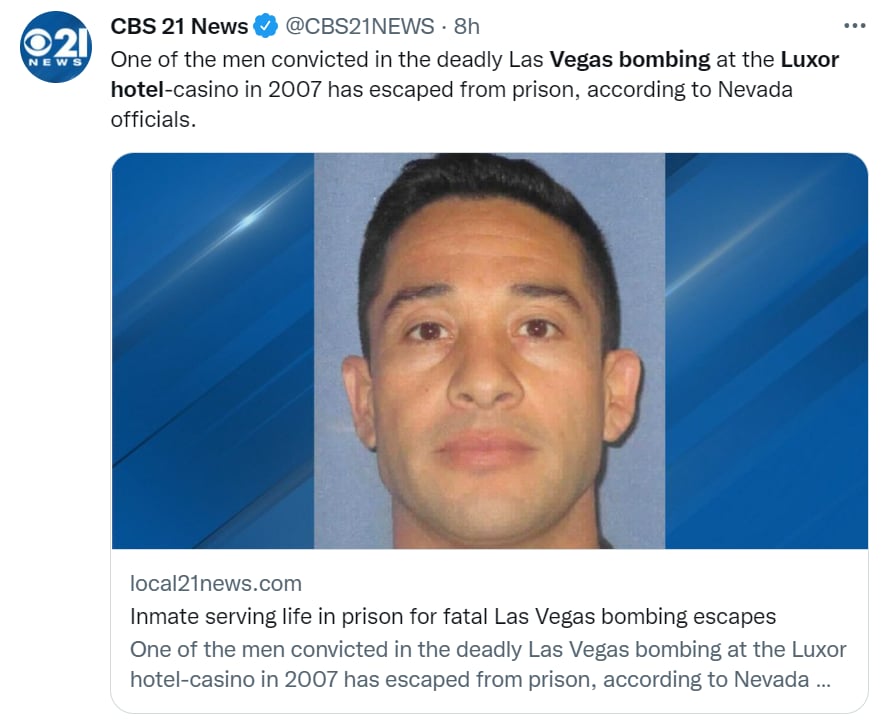 Convicto escapó Las Vegas