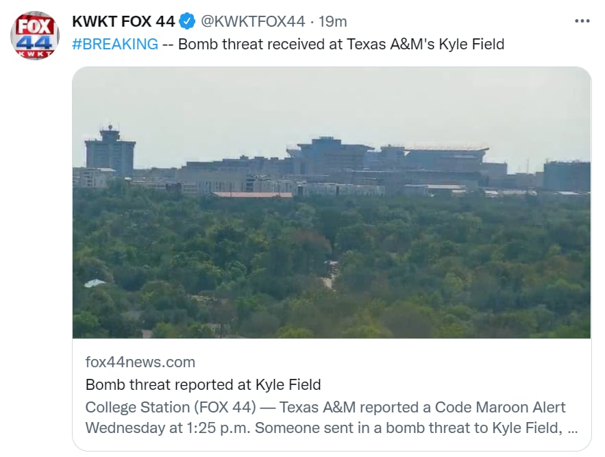 Amenaza bomba Kyle Field