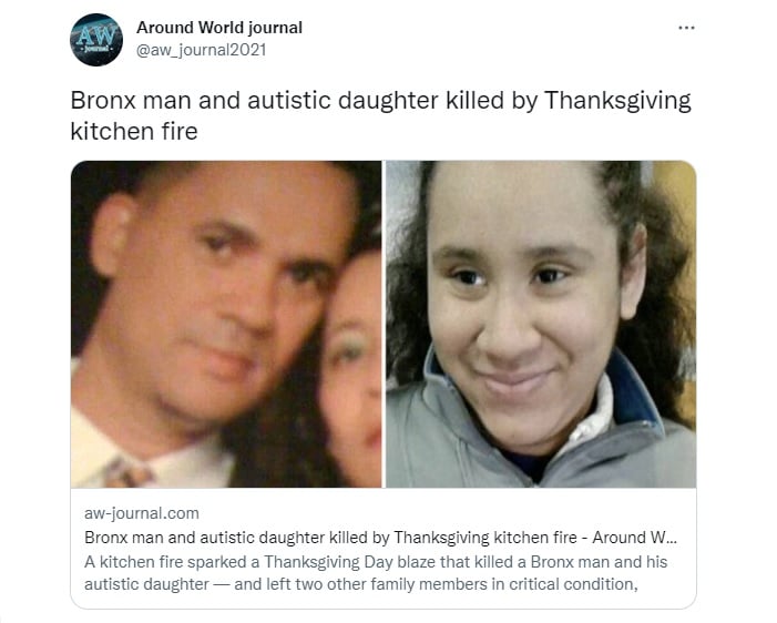 Padre e hija mueren en trágico incendio en Nueva York