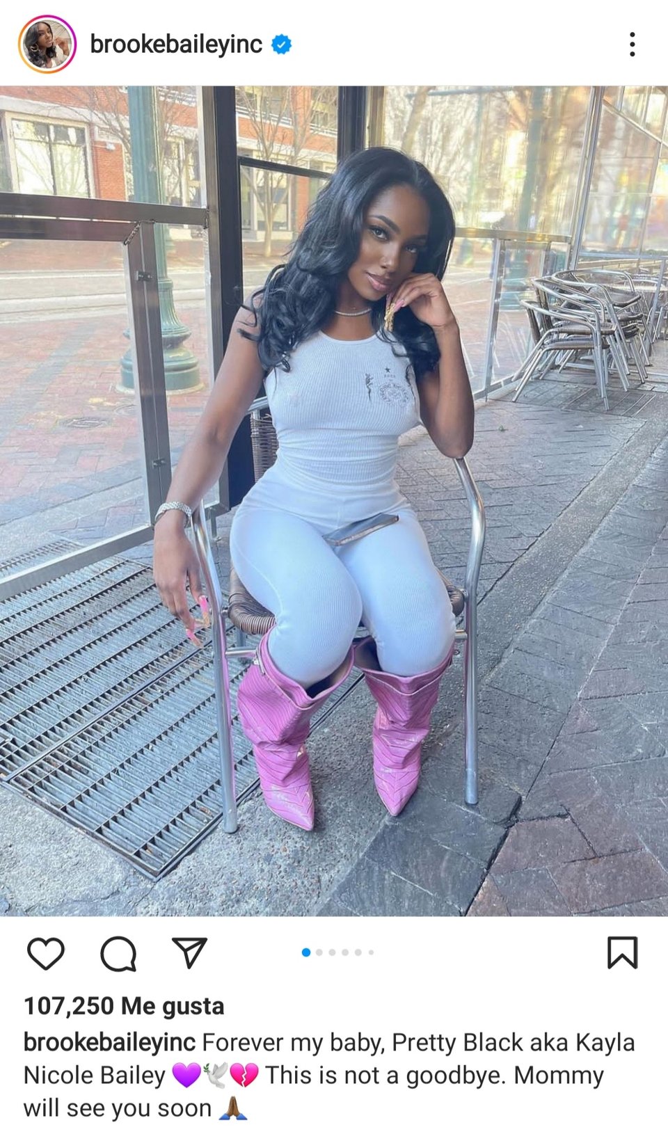 Daughter Brooke Bailey Kayla dies