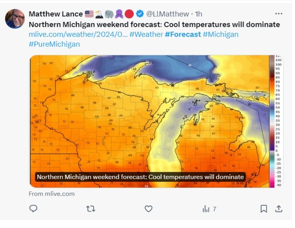 norte Michigan, temperaturas, ubicaciones, península superior, MundoNOW