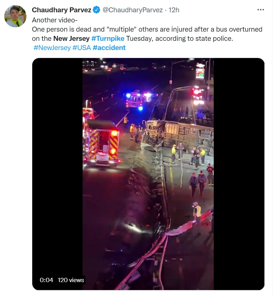 Accidente autopista Nueva Jersey