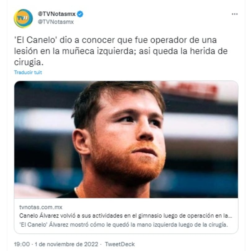 Canelo Álvarez muestra su cirugía de mano