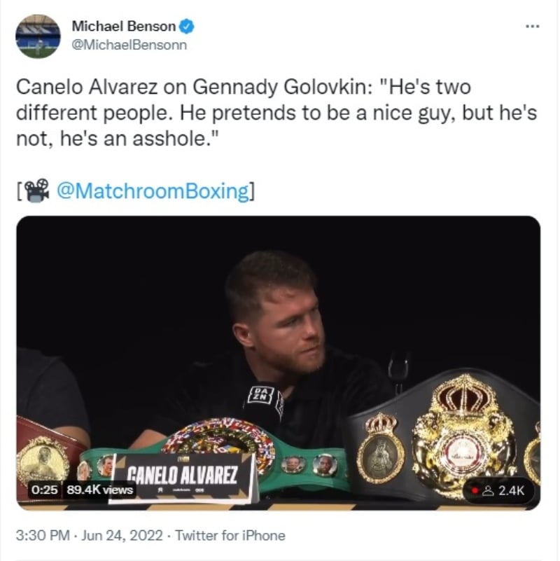 Canelo Álvarez insulta a GGG