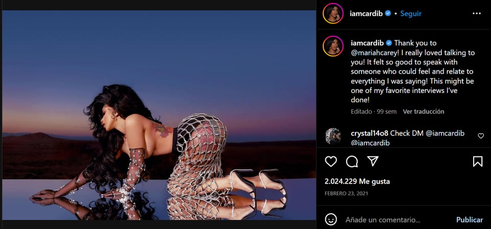 Carey le preguntó a Cardi acerca de su música y el rap femenino