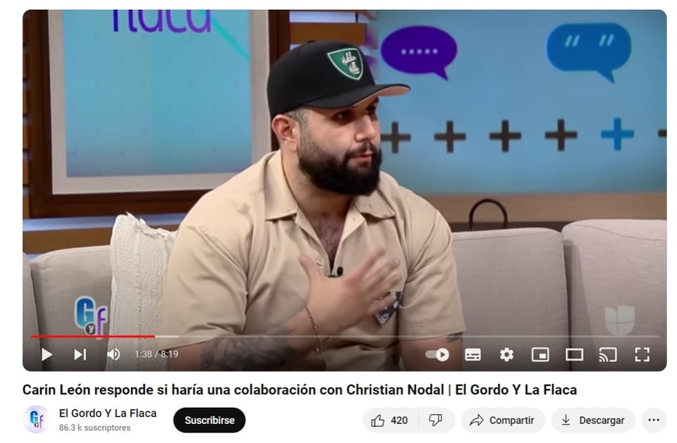 Carin León Christian Nodal, entrevista, El Gordo y La Flaca, Raúl de Molina, MundoNOW