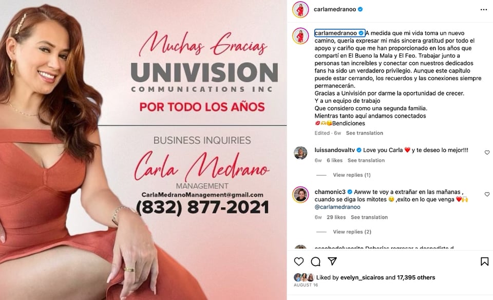 Univision despido, Univision Carla Medrano, último día de trabajo, salida, MundoNOW