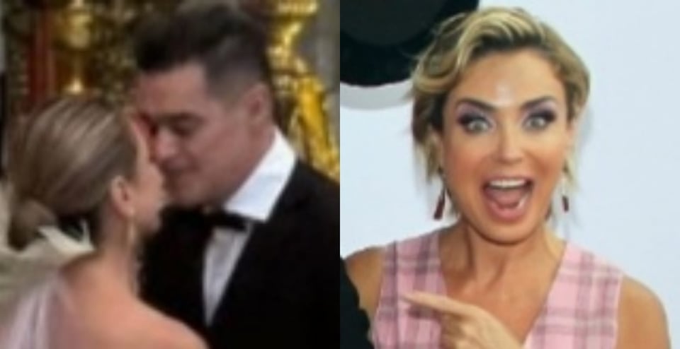Critican a conductora de Televisa por el vestido que usó para casarse