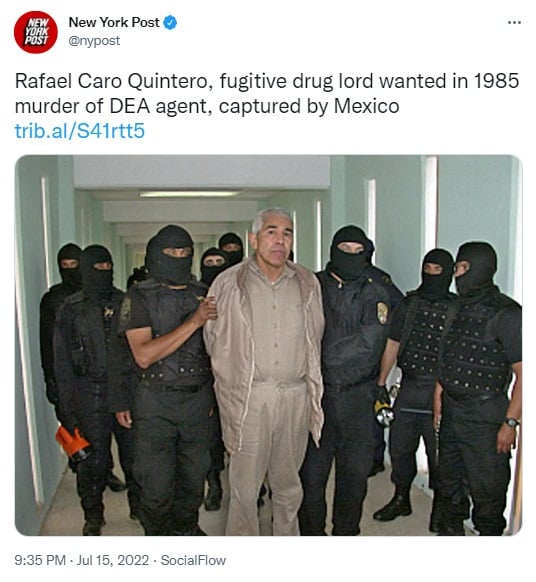 DEA parientes Caro Quintero captura