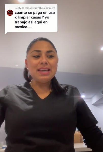 Mexicana limpia casas dinero