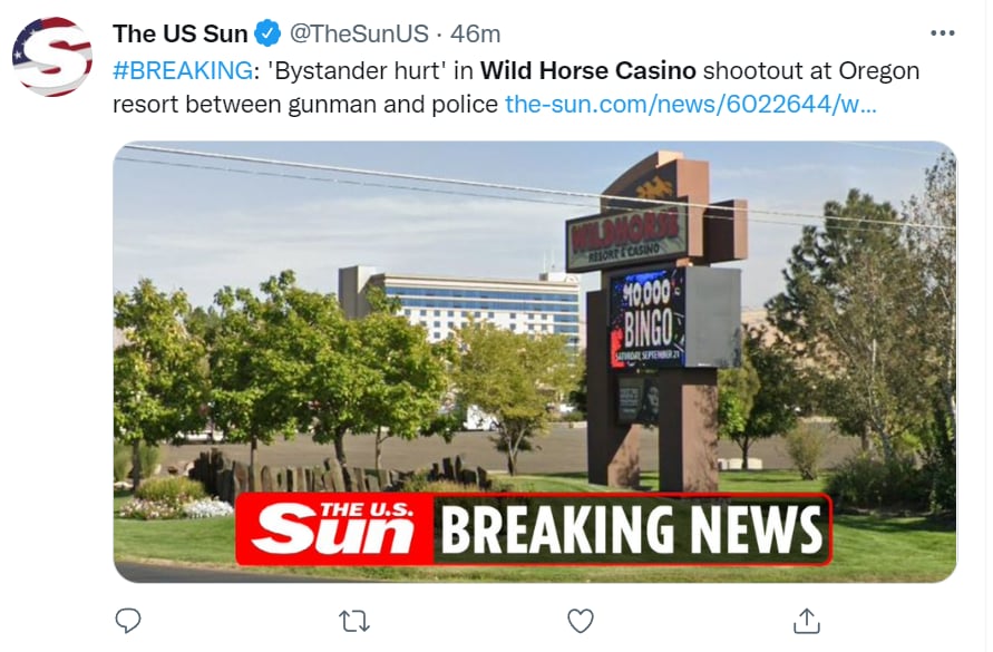 Tiroteo casino Oregon