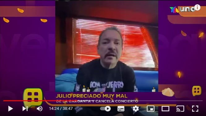 Julio Preciado cancela concierto