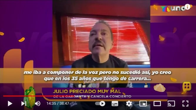 Julio Preciado cancela concierto