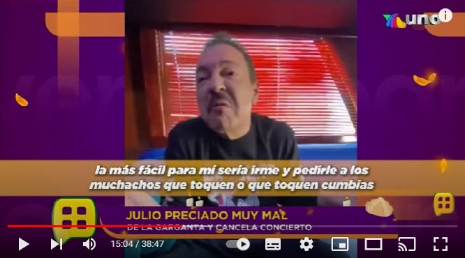 Julio Preciado cancela concierto