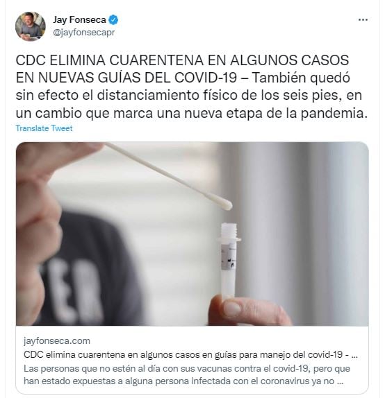 La prueba diagnóstica también desaparece